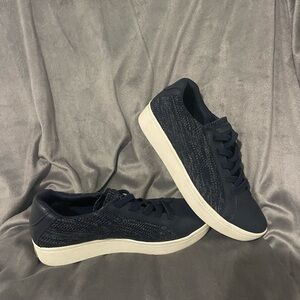 Skechers Black and White Platform Shoes